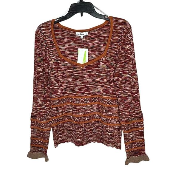 Sam Edelman Y2K Vibes Cathy Striped Pullover Cozy Soft Sweater Size Large New - Picture 2 of 11